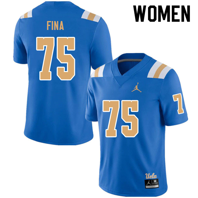 Jordan Brand Women #75 Bruno Fina UCLA Bruins College Football Jerseys Sale-Blue - Click Image to Close